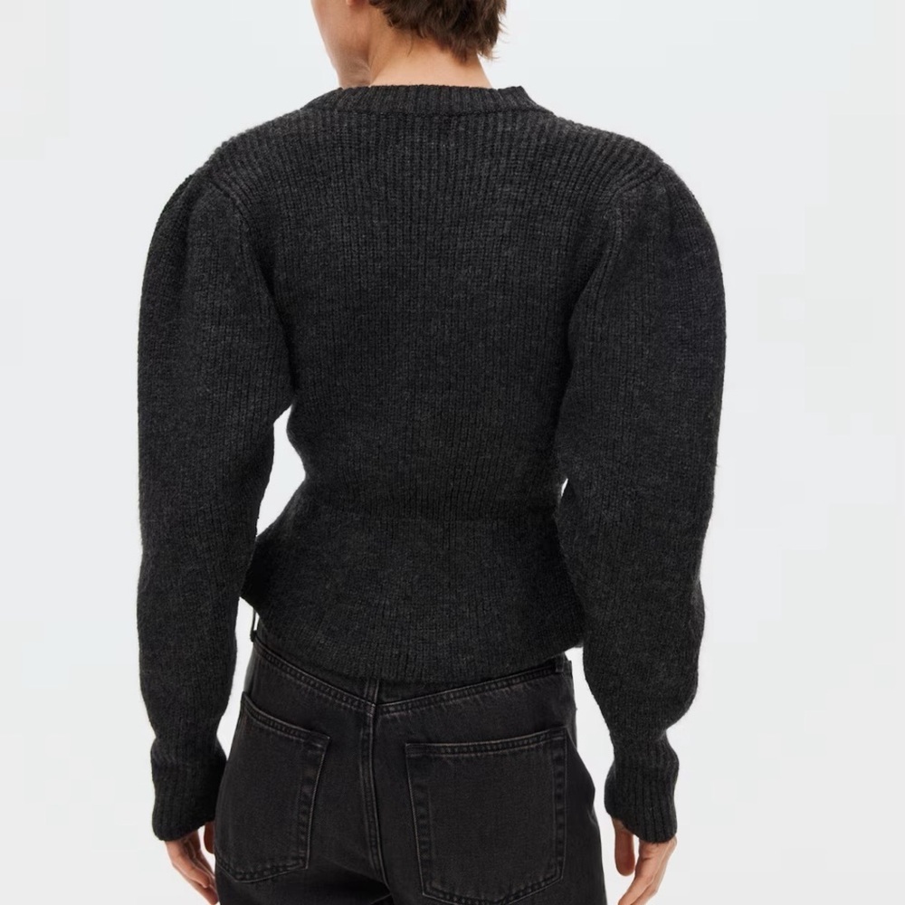 H&M Charcoal Ribbed Turtleneck Sweater Sz Medium - Picture 4 of 13